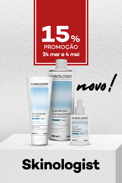 Marca Skinologist com destaque promocional de at&eacute; 15% direto - de 24 mar&ccedil;o a 4 maio